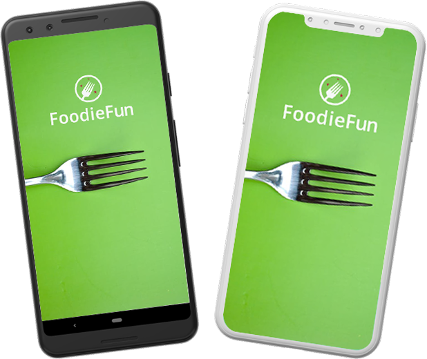FoodieFun on phone screens